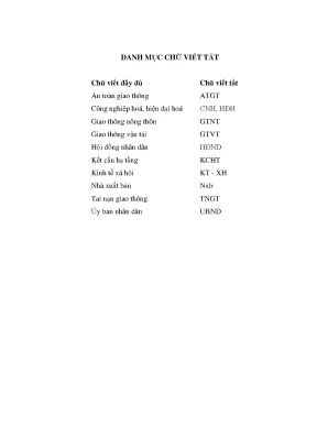 Luận văn thạc sĩ lịch sử đảng cộng sản việt nam đảng bộ tỉnh hưng yên lãnh đạo giao thông vận tải giai đoạn 2010 2020