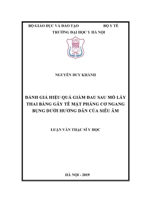Đánh giá hiệu quả giảm đau sau mổ lấy thai bằng gây tê mặt phẳng cơ ngang bụng dưới hướng dẫn của siêu âm