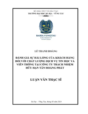 Đánh giá sự hài lòng của khách hàng đối với chất lượng dịch vụ tin học và viễn thông tại công ty tnhh tân hoàng phát