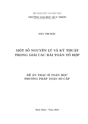 Một số nguyên lý và kỹ thuật trong giải các bài toán tổ hợp