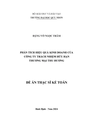 Phân tích hiệu quả kinh doanh của công ty trách nhiệm hữu hạn thương mại thu hương