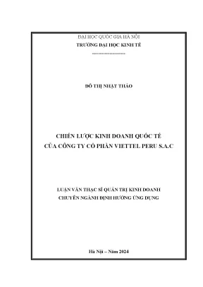 Chiến lược kinh doanh quốc tế của công ty cổ phẩn viettel peru sac