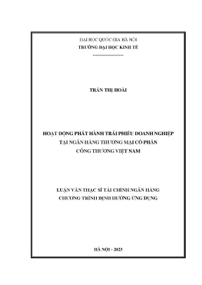 Hoạt động phát hành trái phiếu doanh nghiệp tại ngân hàng thương mại cổ phần công thương việt nam
