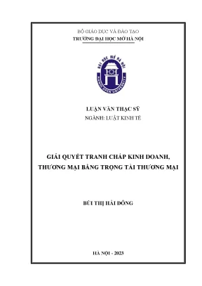 Giải quyết tranh chấp kinh doanh thương mại bằng trọng tài thương mại