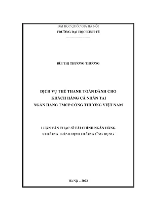 Dịch vụ thẻ thanh toán dành cho khách hàng cá nhân tại ngân hàng tmcp công thương việt nam