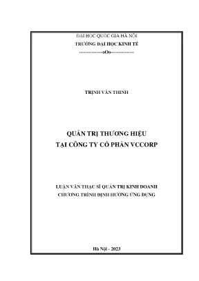 Quản trị thương hiệu tại công ty cổ phần vccorp