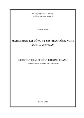 Marketing tại công ty cổ phần công nghệ amela việt nam