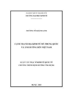 Cạnh tranh địa kinh tế mỹ trung quốc và ảnh hưởng đến việt nam