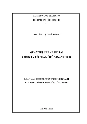 Quản trị nhân lực tại công ty cổ phần ô tô vinamotor