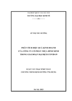 Phân tích hiệu quả kinh doanh của công ty cổ phần nhựa bình minh trong giai đoạn đại dịch covid 19