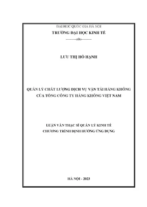 Quản lý chất lượng dịch vụ vận tải hàng không của tổng công ty hàng không việt nam