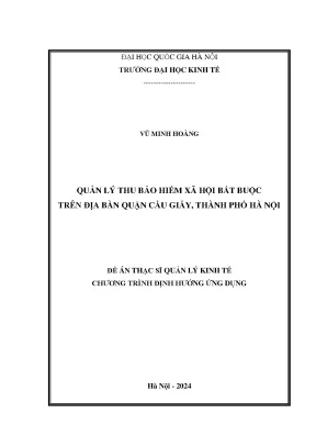 Quản lý thu bảo hiểm xã hội bắt buộc trên địa bàn quận cầu giấy thành phố hà nội