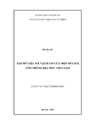 Tạo dữ liệu mã vạch coi của một số loài côn trùng đặc hữu việt nam