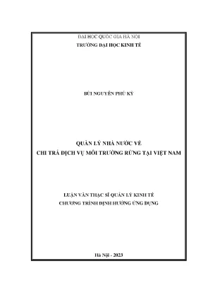 Quản lý nhà nước về chi trả dịch vụ môi trường rừng tại việt nam