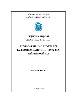Kiểm soát thu bảo hiểm xã hội tại bảo hiểm xã hội quận long biên thành phố hà nội