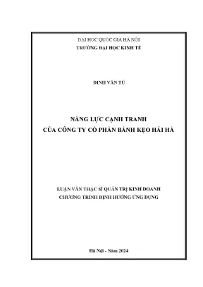 Năng lực cạnh tranh của công ty cổ phần bánh kẹo hải hà
