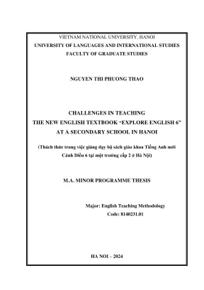 Luận văn thạc sĩ phương pháp giảng dạy tiếng anh challenges in teaching the new english textbook explore english 6 at a secondary school in hanoi