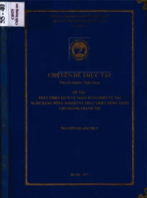 Chuyên đề thực tập phát triển dịch vụ ngân hàng điện tử tại ngân hàng nông nghiệp và phát triển nông thôn chi nhánh thanh trì
