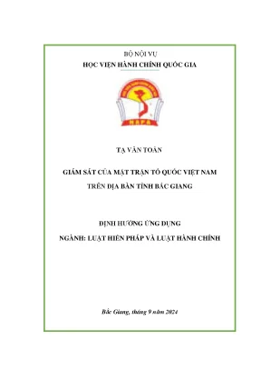 Giám sát của mặt trận tổ quốc việt nam trên địa bàn tỉnh bắc giang