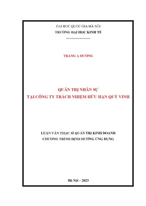 Quản trị nhân sự tại công ty trách nhiệm hữu hạn quý vinh