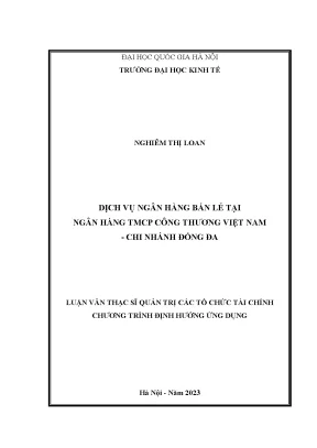 Dịch vụ ngân hàng bán lẻ tại ngân hàng tmcp công thương việt nam chi nhánh đống đa