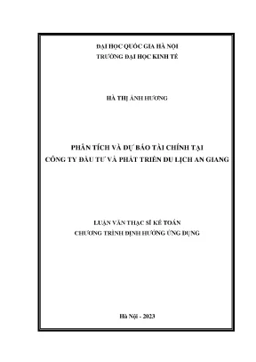 Phân tích và dự báo tài chính tại công ty đầu tư và phát triển du lịch an giang