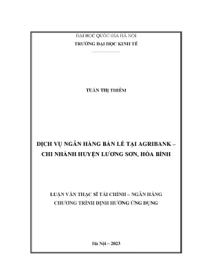 Dịch vụ ngân hàng bán lẻ tại agribank chi nhánh huyện lương sơn hòa bình