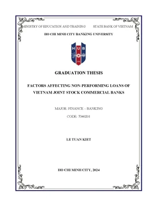 Factors affecting non performing loans of vietnam joint stock commercial banks
