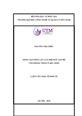 Luận văn thạc sĩ nâng cao năng lực của đội ngũ cán bộ văn phòng tỉnh uỷ bắc ninh