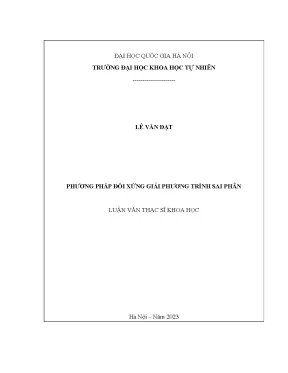 Phương pháp đối xứng giải phương trình sai phân