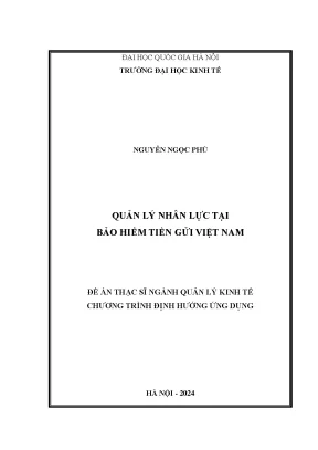 Quản lý nhân lực tại bảo hiểm tiền gửi việt nam