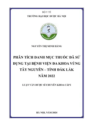 Phân tích danh mục thuốc đã sử dụng tại bệnh viện đa khoa vùng tây nguyên tỉnh đắk lắk năm 2022
