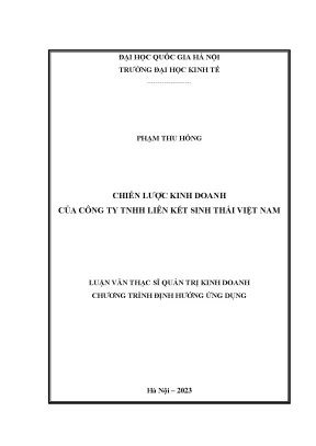 Chiến lược kinh doanh của công ty tnhh liên kết sinh thái việt nam
