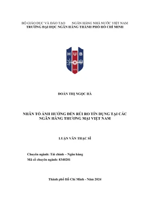 Nhân tố ảnh hưởng đến rủi ro tín dụng tại các ngân hàng thương mại việt nam