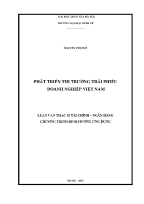 Phát triển thị trường trái phiếu doanh nghiệp việt nam