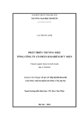 Phát triển thương hiệu tổng công ty cổ phần bảo hiểm bưu điện