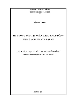 Huy động vốn tại ngân hàng tmcp đông nam á chi nhánh đại an