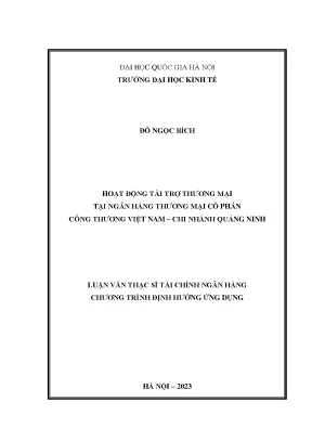 Hoạt động tài trợ thương mại tại ngân hàng thương mại cổ phần công thương việt nam chi nhánh quảng ninh