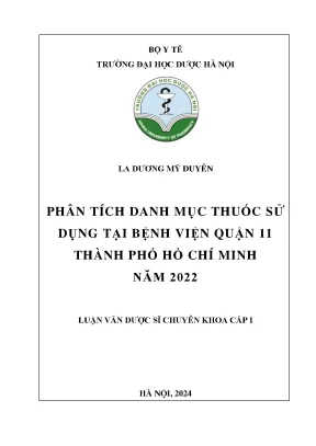 Phân tích danh mục thuốc sử dụng tại bệnh viện quận 11 thành phố hồ chí minh năm 2022
