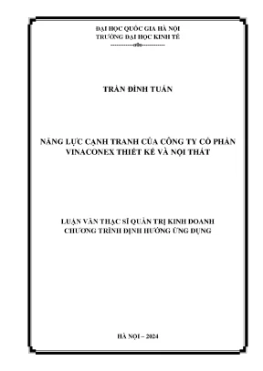 Năng lực cạnh tranh của công ty cổ phần vinaconex thiết kế và nội thất