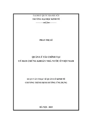 Quản lý tài chính tại ủy ban chứng khoán nhà nước ở việt nam