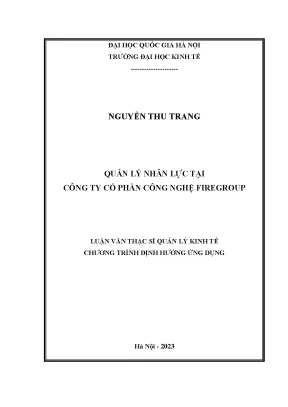 Quản lý nhân lực tại công ty cổ phần firegroup
