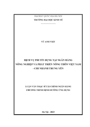 Dịch vụ phi tín dụng tại ngân hàng nông nghiệp và phát triển nông thôn việt nam chi nhánh trung yên