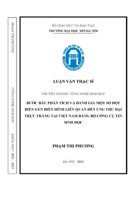 Bước đầu phân tích và đánh giá một số đột biến gen điển hình liên quan đên ung thư đại trực tràng tại việt nam bằng bộ công cụ tin sinh học
