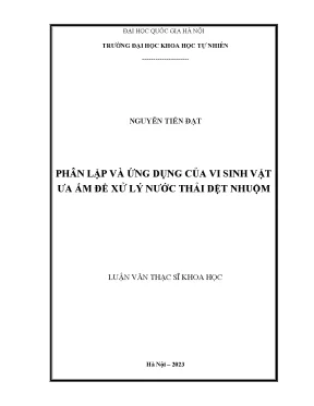 Phân lập và ứng dụng của vi sinh vật ưa ấm để xử lý nước thải dệt nhuộm