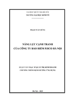 Năng lực cạnh tranh của công ty bảo hiểm pjico hà nội