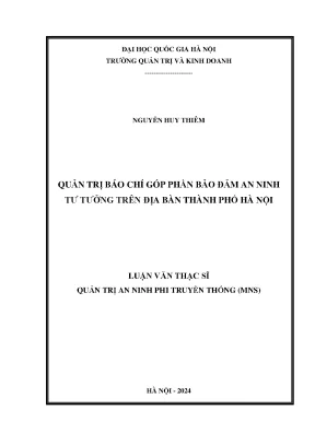Quản trị báo chí góp phần bảo đảm an ninh tư tưởng trên địa bàn thành phố hà nội