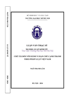 Chế tài đối với hành vi hạn chế cạnh tranh theo pháp luật việt nam