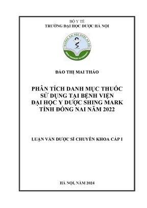 Phân tích danh mục thuốc sử dụng tại bệnh viện đại học y dược shing mark tỉnh đồng nai năm 2022