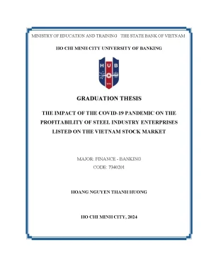 The impact of the covid 19 pandemic on the profitability of steel industry enterprises listed on the vietnam stock market